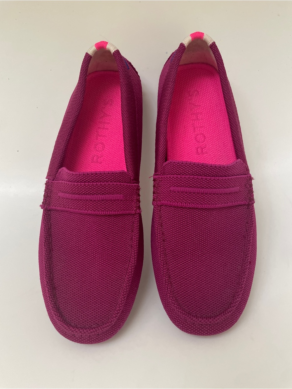 Rothy's Women's Fuchsia Slip-On Driving Loafers in Raspberry Size 8.5